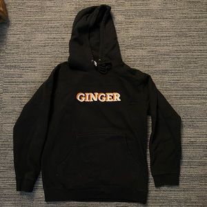 Black Embroidered Ginger Dog hoodie